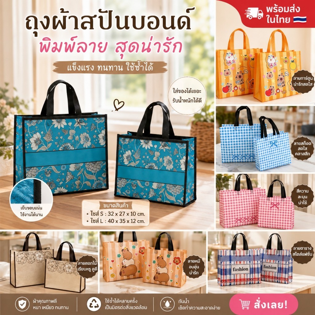 A570 ลดราคาถึงสิ้นเดือนนี้ ถุงของขวัญ ผ้าสปันบอนด์ กระเป๋า ของแถมลูกค้า คริสมาส Party