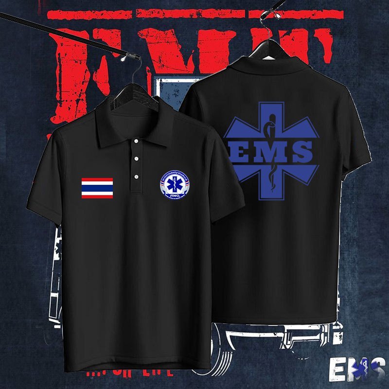 ร้อน!! เสื้อโปโล EMS 1669 PL H-3 โปโล คุณภาพสูง ทนทาน นุ่มสบาย EMS 1669 PL H-3polo shirt， เพศฟรี S-3