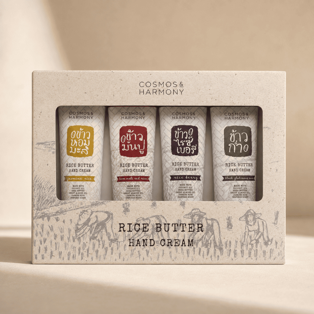 Cosmos & Harmony Rice Butter Hand Cream 30 ml x 4 pcs ครีมบำรุงมือ ผิวนุ่ม ชุ่มชื้น