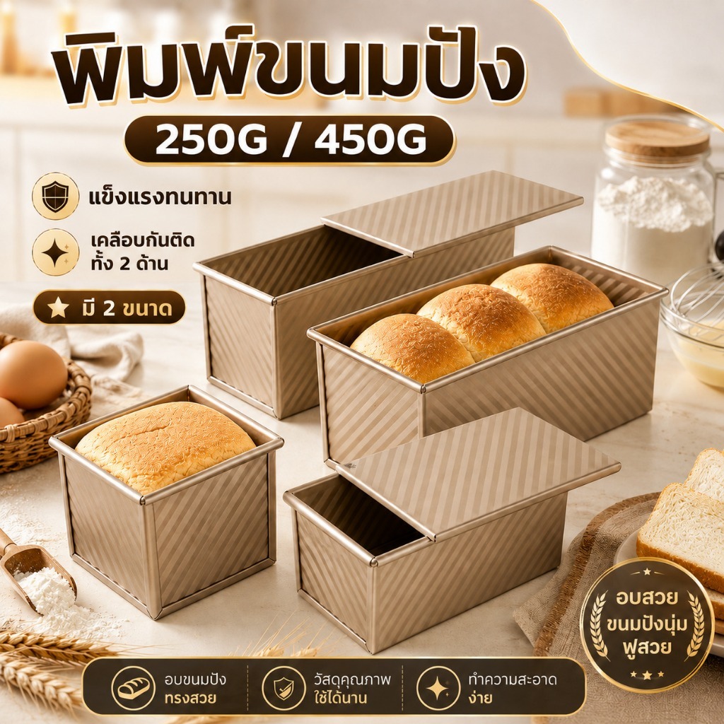 ส่งฟรี พิมพ์อบขนมปัง 450g ไม่เสียรูปง่าย ทนทาน ทนต่ออุณหภูมิสูง