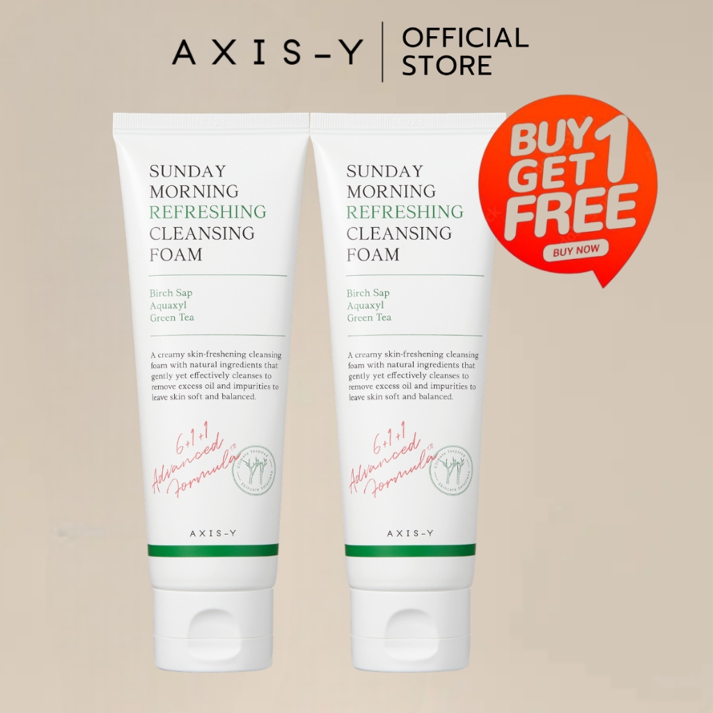 [ ซื้อ 1 แถม 1 ]  AXIS-Y Sunday Morning Refreshing Cleansing Foam โฟมทำความสะอาดอย่างล้ำลึก pH5.5