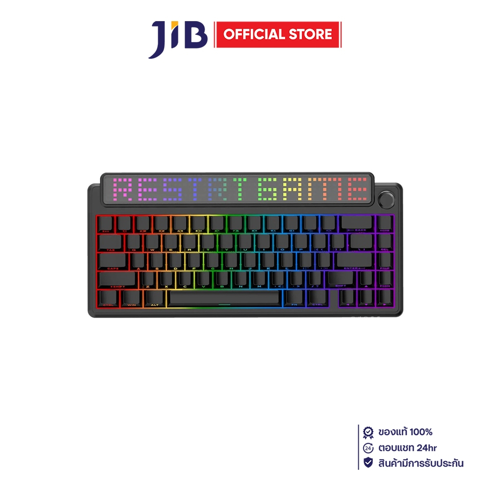 WIRELESS KEYBOARD (คีย์บอร์ดไร้สาย) AJAZZ PIXEL68 - WHITE PEACH SWITCH RGB EN/TH BLACK