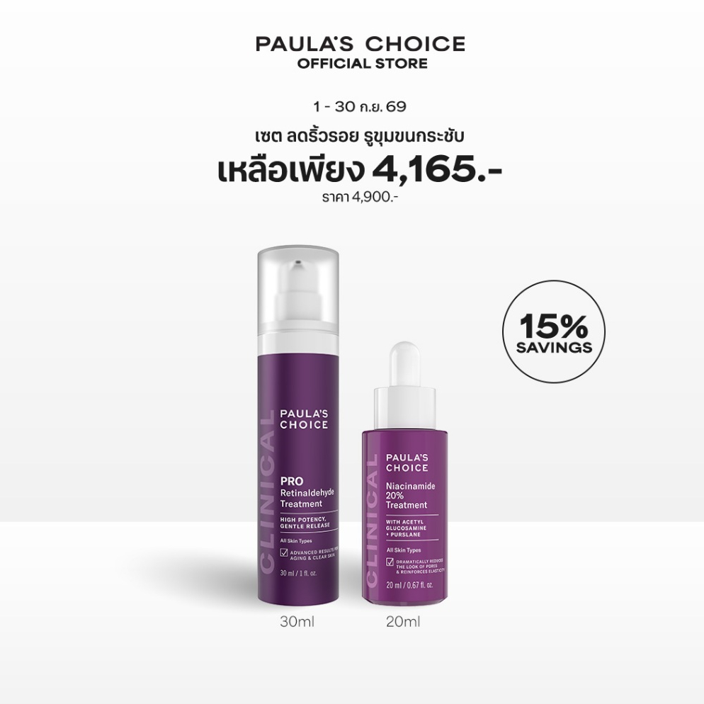 [ลดพิเศษเฉพาะ Shopee] Niacinamide 20% Treatment + PRO Retinaldehyde Treatment