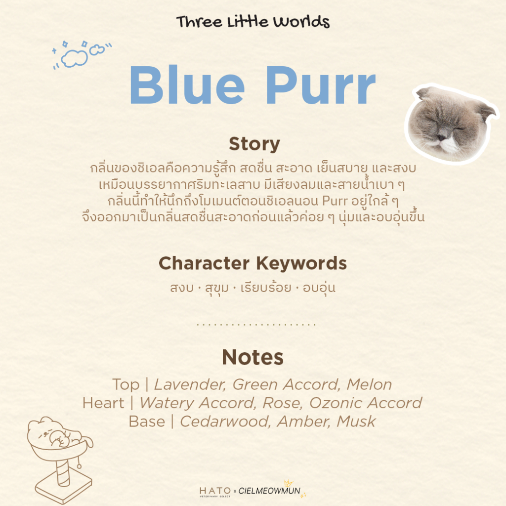 HATO × Cielmeowmun عطر للحيوانات Blue Purr ‏30 مل — صورة 2