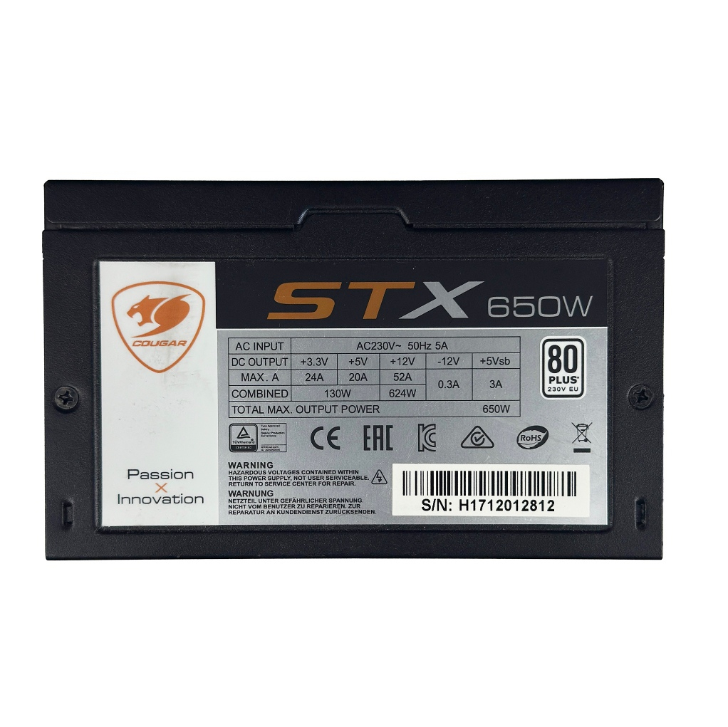 [มือสอง] PSU COUGAR STX650 650W 80+ White สภาพดี ประกันร้าน 90 วัน