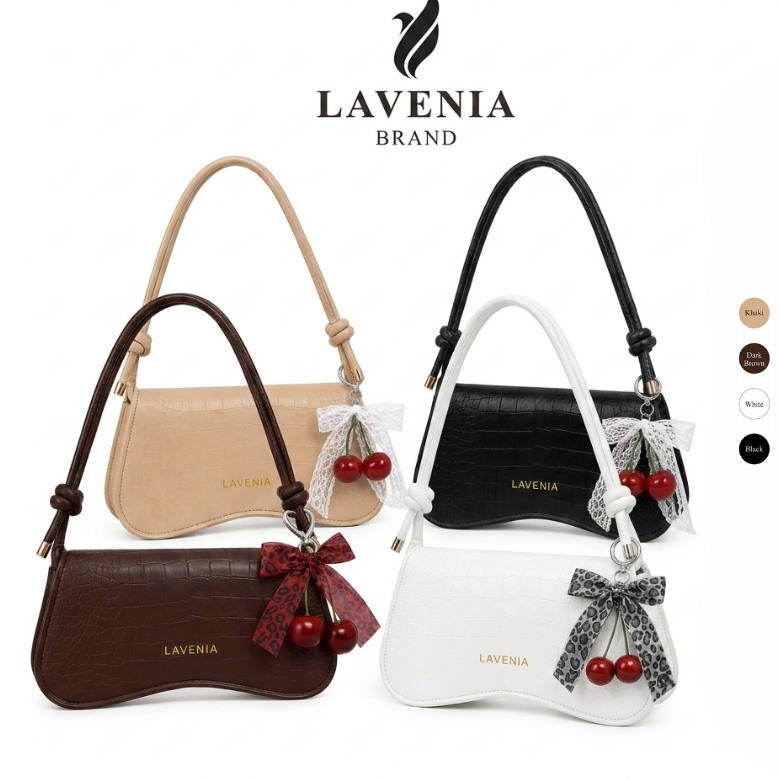 กระเป๋าใต้วงแขน กระเป๋าสะพายข้าง LAVENIA ลายหนังจระเข้ PU หนังเทียม สายสะพายปรับความยาวได้ สำหรับผู้หญิงทำงาน ออฟฟิศ 4สี