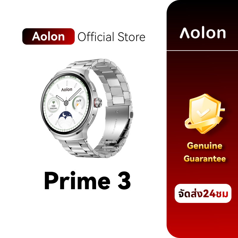 Aolon Prime 3 นาฬิกาสมาร์ทวอทช์1.43"จอแสดงผล AMOLED พร้อมโหมดกีฬา 100+ โหมด IP68 ข้อมือกันน้ํายกปลุกบลูทูธโทรวอลล์เปเปอร