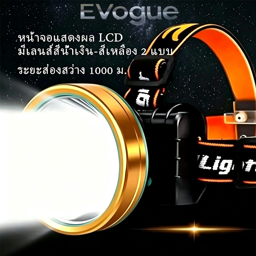 ไฟสวมศีรษะ LED รุ่น N 77 / 77 PROกำลังสูง ปุ่มหมุนควบคุม สว่างมาก ชาร์จได้ กันน้ำ ใช้กลางแจ้ง ตกปลา ขายส่ง XD