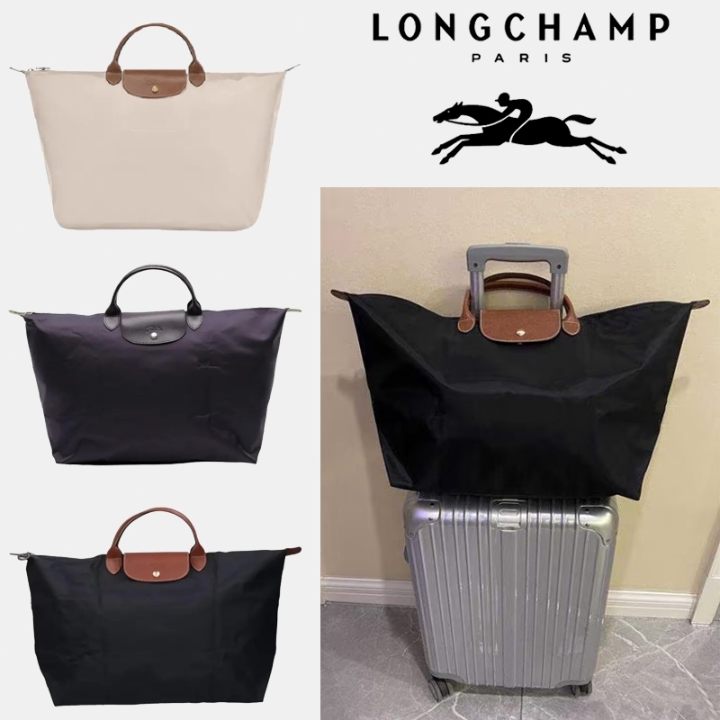 แท้💯%📣LONGCHAMP Le Pliage 45 Duffel Bag กระเป๋าถือผู้หญิงไนลอน พับได้ หูจับสั้น จุของได้มาก