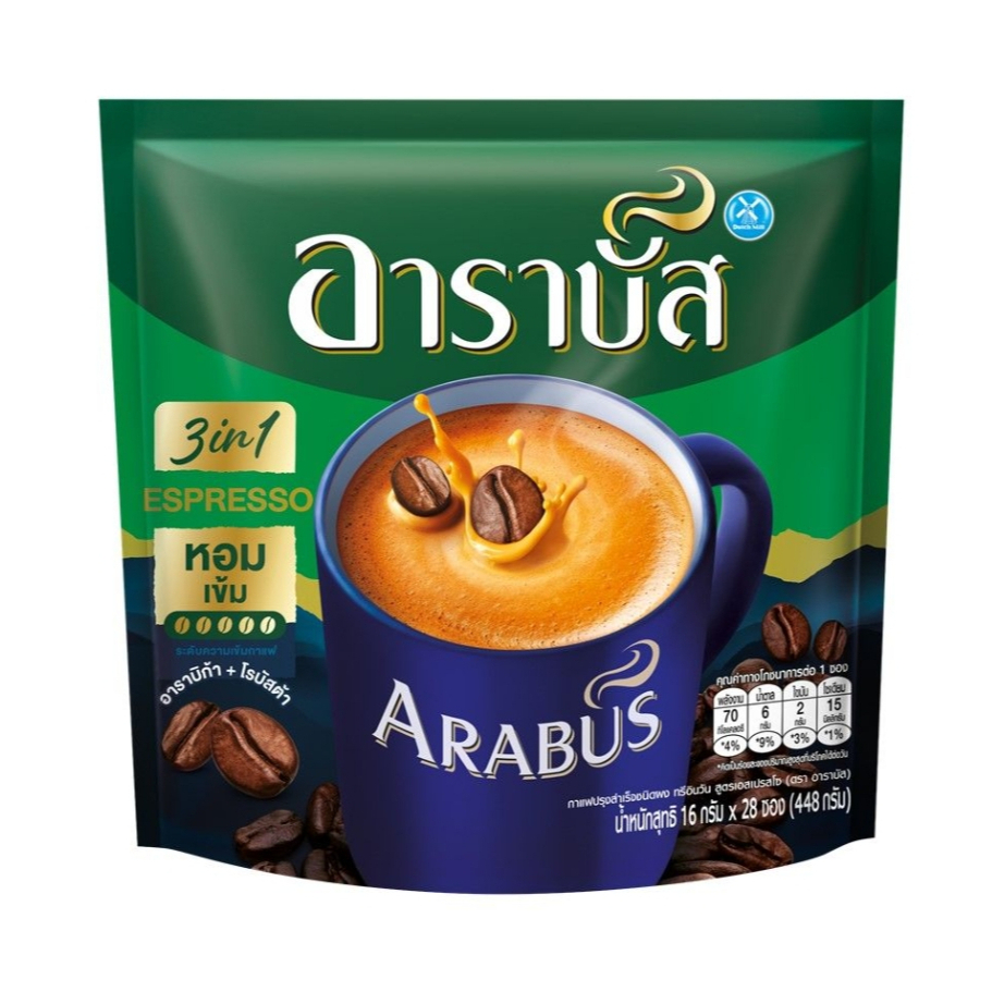 อาราบัสสปีด กาแฟ3อิน1 16กรัม 28ซอง รูปที่ 2