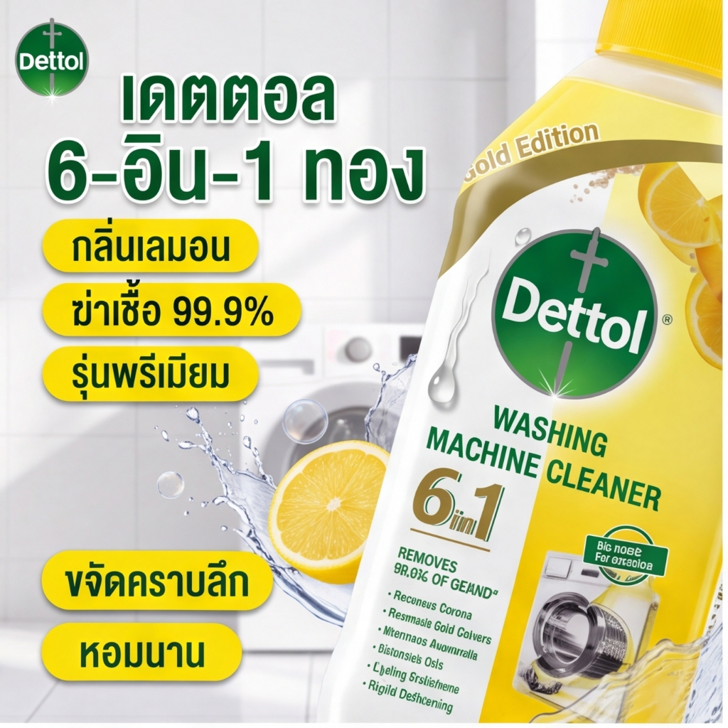 Dettol น้ำยาล้างเครื่องซักผ้า 250 มล. สำหรับเครื่องซักผ้าทุกประเภท