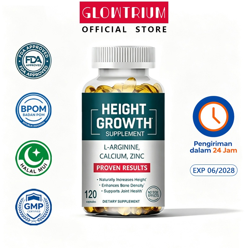 อาหารเสริมเพิ่มส่วนสูง L-Arginine + แคลเซียม + สังกะสี เพิ่มความสูงตามธรรมชาติ เสริมความหนาแน่นกระดู