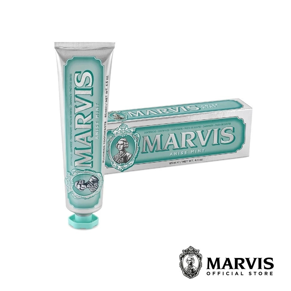 (NEW) Marvis ยาสีฟันมาร์วิสแอนีส มินต์ / Marvis Anise Mint 85ml+ Marvis Anti‑Allergic Toothbrush ขนก