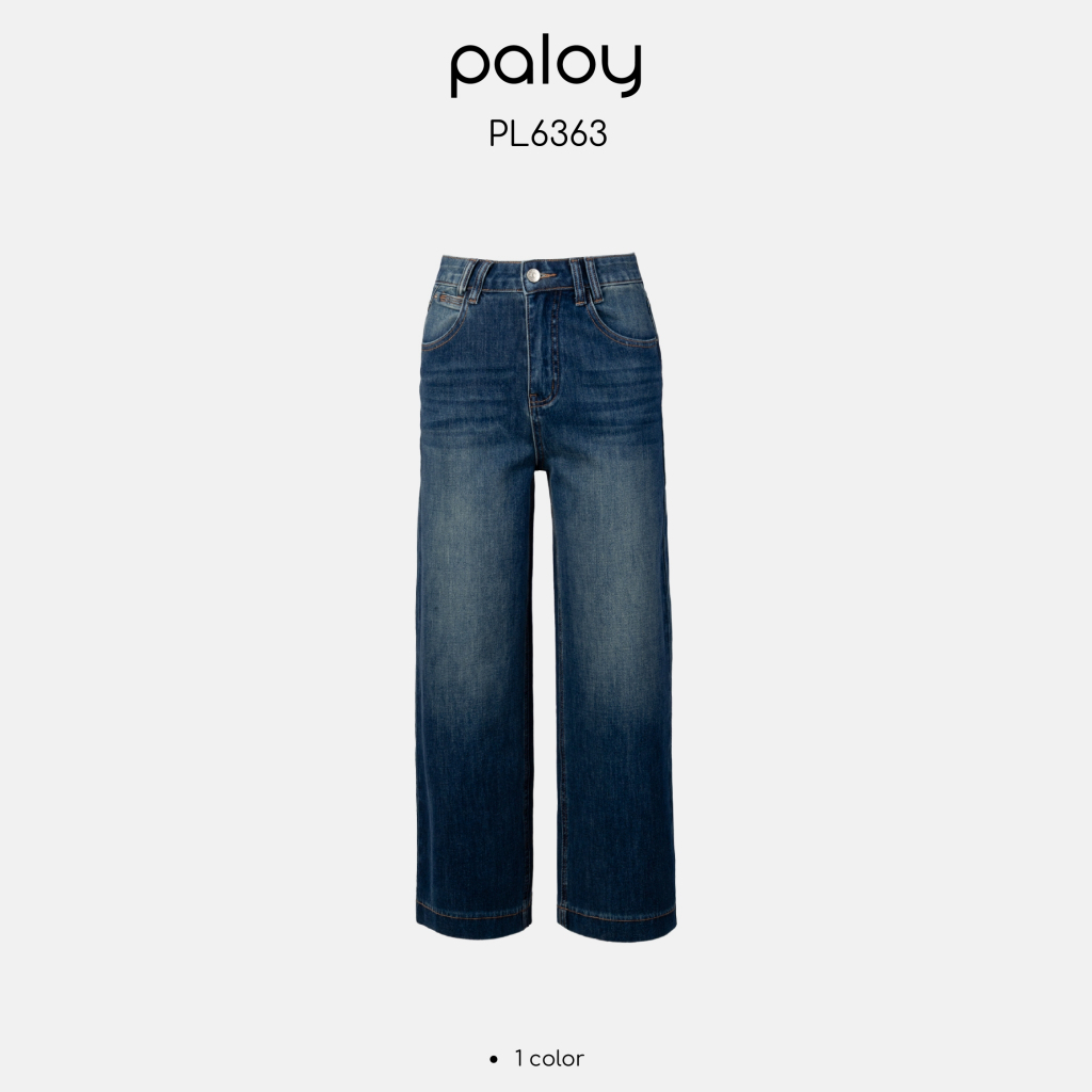 Paloy - PL6363 กางเกงยีนส์ขายาวผ้ายืด 360 องศา ขอบปลายขาหนา