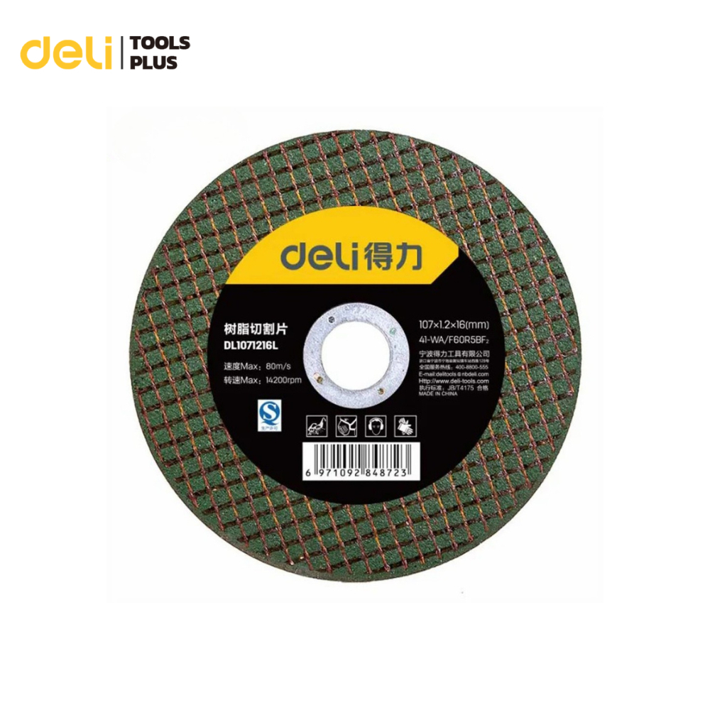Deli ใบตัดเหล็ก ใบตัดบาง 107mm ความหนา 6mm มีคุณภาพ แข็งแรง ทนต่อการสึกหรอ ไม่หักง่าย Angle Grinder Wheel