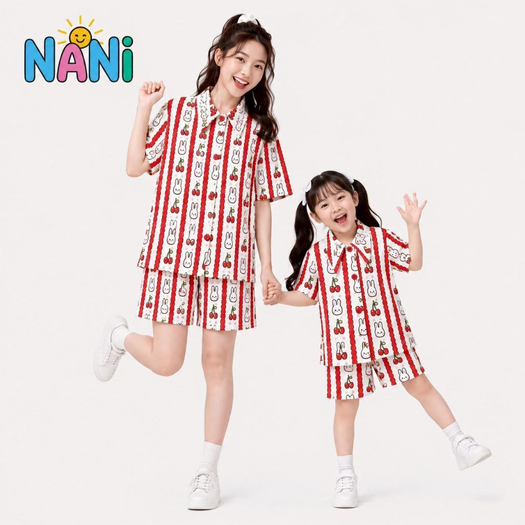 ชุดคู่แม่ลูก [NANi03] ชุดเซ็ตแม่ลูก ผ้าไหมอิตาลีพรีเมียม ลายใหม่ไม่ซ้ำใคร ใส่สบาย ไม่ร้อน พร้อมส่ง