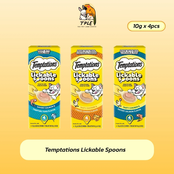 TEMPTATIONS SPOON เทมเทชันส์ขนมแมวเลียรูปทรงช้อน 40g