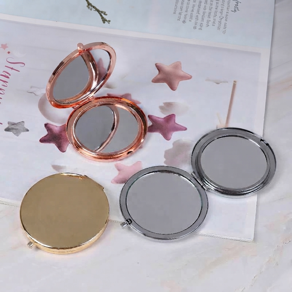 พร้อมส่ง ส่งด่วน🔥กระจกพับแบบพกพา กระจกแต่งหน้า กระจกตลับ ทรงกลม กระจกDIY สำหรับงาน DIY ขนาดกะทัดรัด
