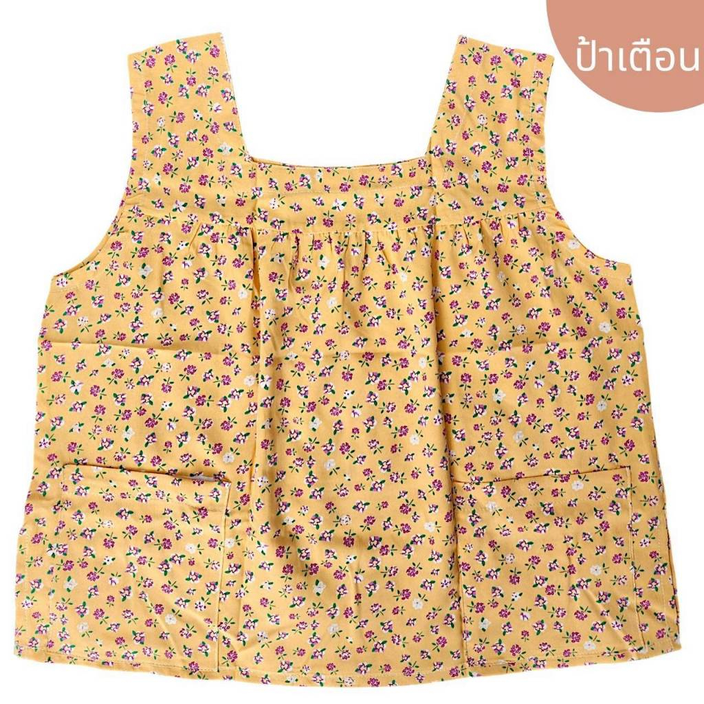 ไทยไทย เสื้อคอกระเช้าป้าเตือน ผ้าไหมอิตาลี่ลายดอก