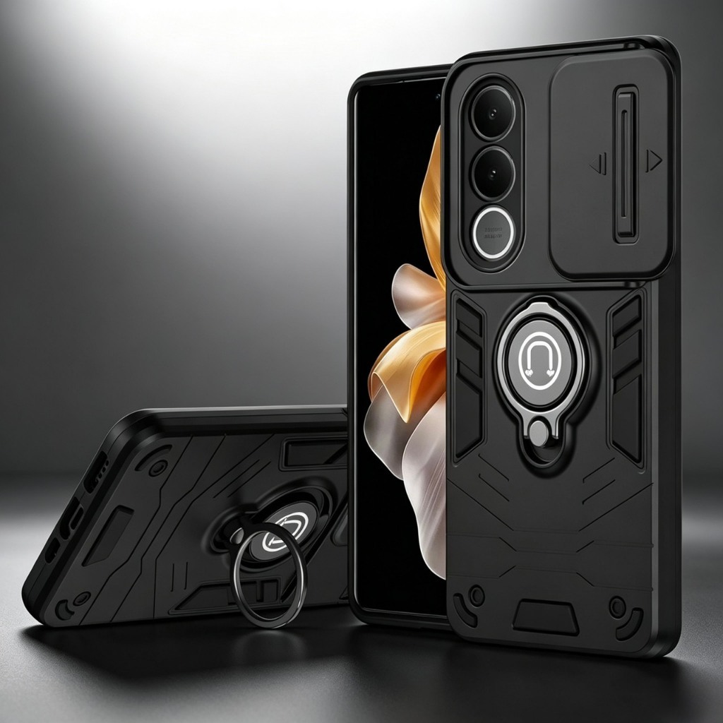 เคสสไลด์กล้อง วงแหวนขาตั้ง สำหรับ VIVO V70 V70FE V70Lite  เคสมือถือสไลด์ปิดเปิดกล้องได้