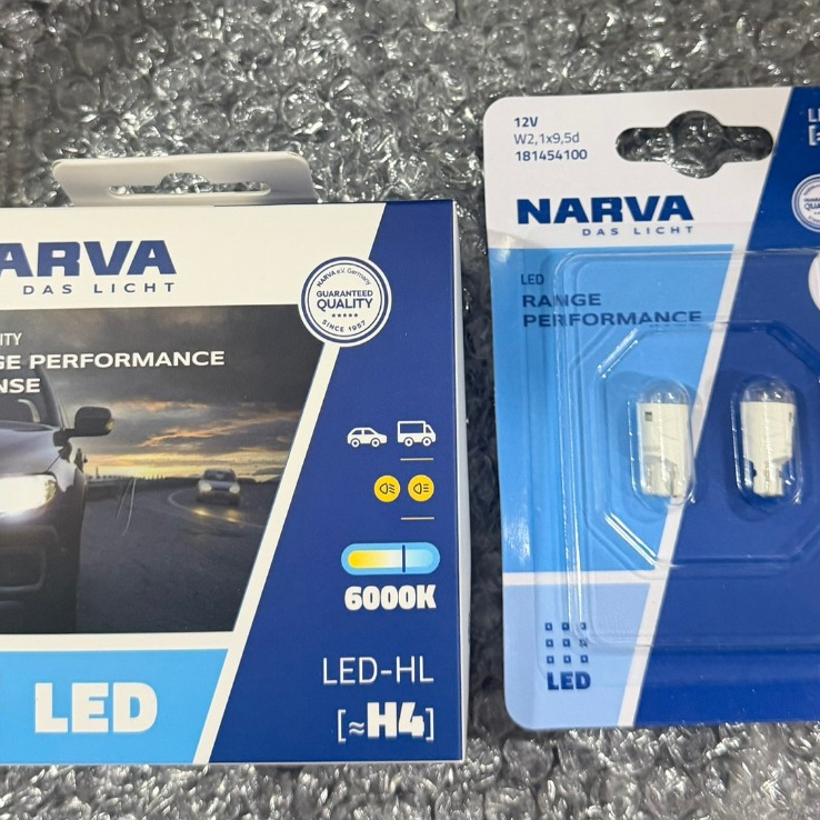 หลอดไฟหน้ารถยนต์  NARVA RPI LED  H4, H7, H11, HB3/HB4, H18, H19  6000K (12V / 24V) แถม T10 led Narva