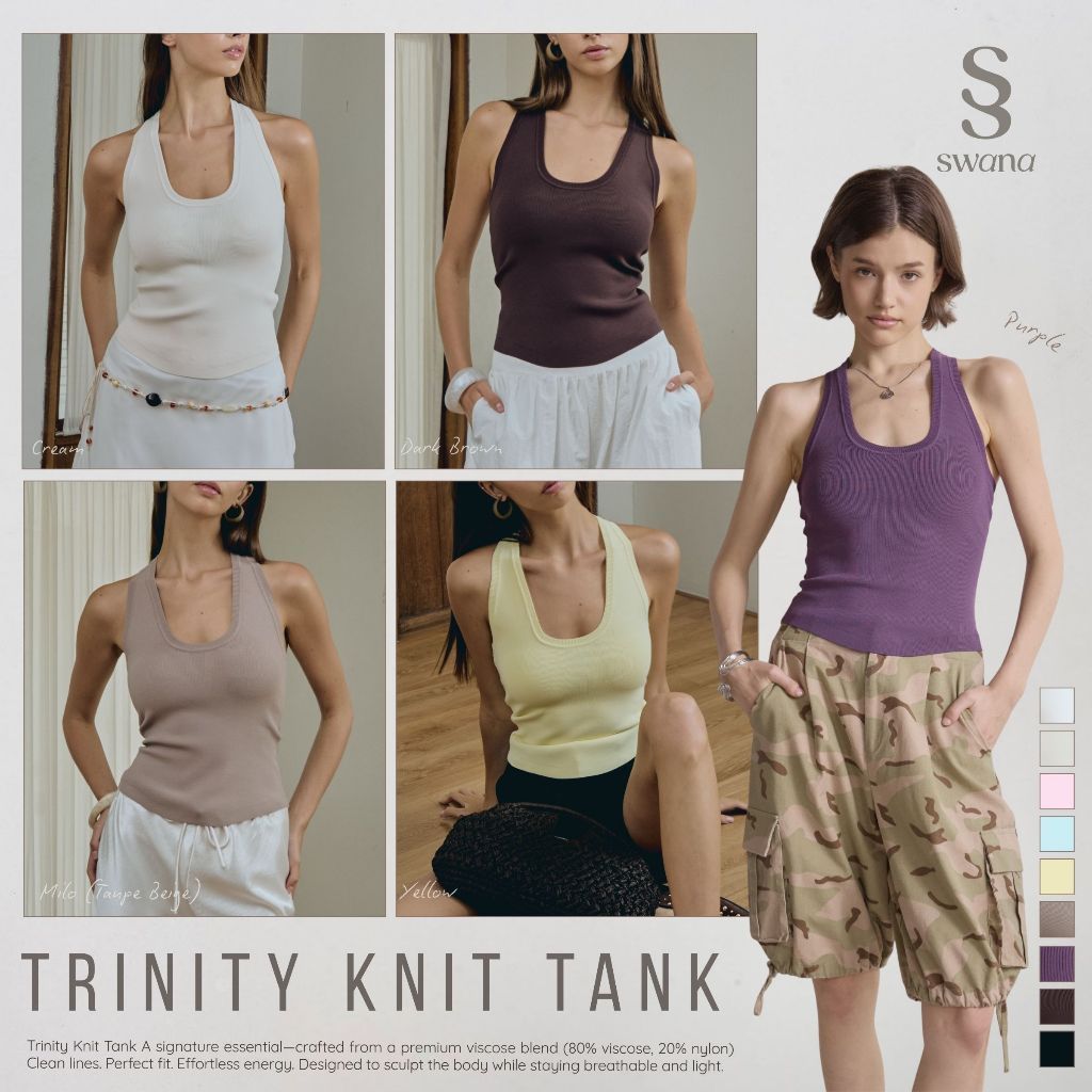 Swana.ss - Trinity knit tank (ทริ-นิ-ตี้) XS-XL แค่เสื้อ เสื้อกล้ามไหมพรม