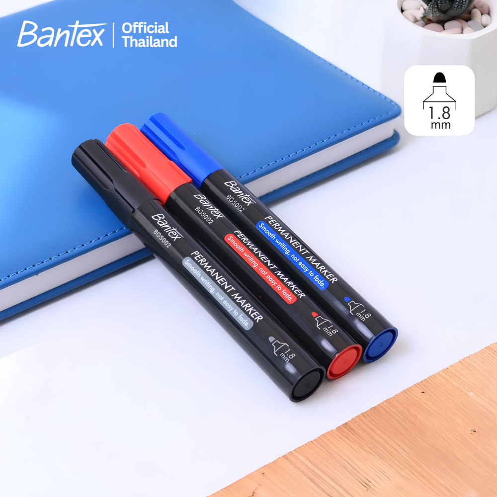 Bantex ماركر دائم مقاوم للماء 1.8 مم (3 ألوان) — صورة 2