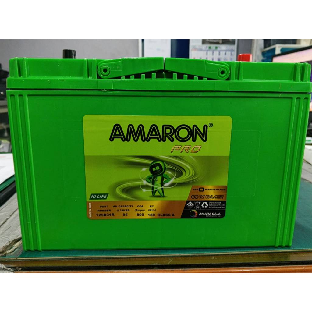 AMARON HI-LIFE (FLO) 125D31R / L-SMF แบตรถยนต์ แบบแห้ง พร้อมใช้ 12V 95Ah  รับประกัน  2 ปี (โฉมใหม่ล่