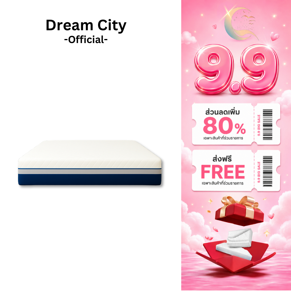 Dreamcity [แพ็คใส่กล่อง] ที่นอนยางพาราแท้ อัดสูญญากาศ รุ่น Vaylen ความหนา 10 นิ้ว ที่นอนระดับพรีเมียม สัมผัสนุ่มสบาย