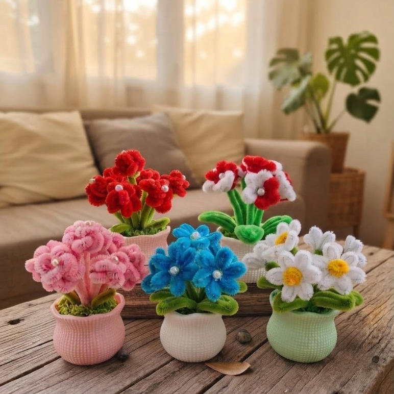 cute small flower from pipe cleaner