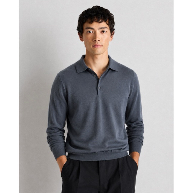 เสื้อโปโลไหมพรมแขนยาว Hugo boss แท้ มือสอง