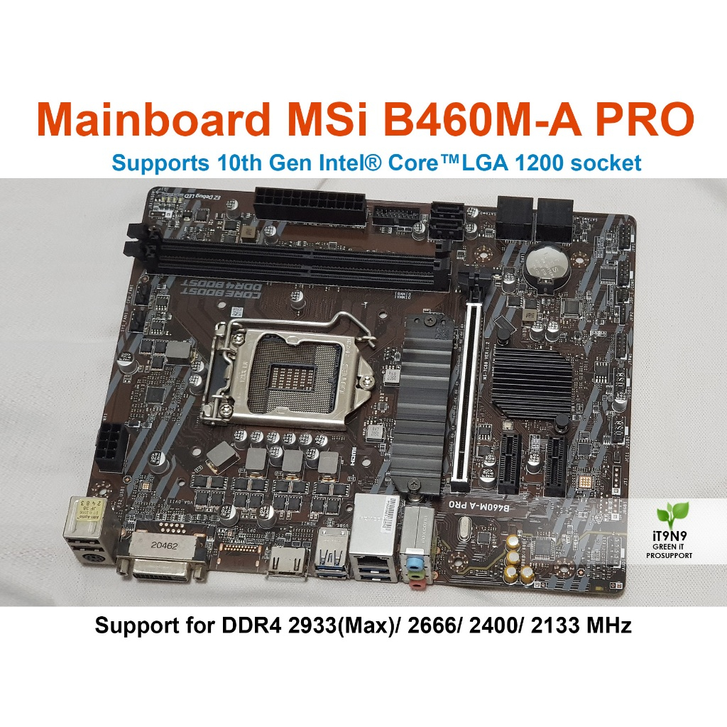 Mainboard MSi B460M-A Pro LGA 1200 DDR4 intel Gen 10th มือสอง