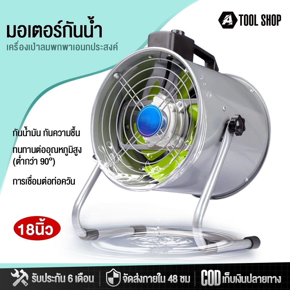 พัดลมดูดอากาศในครัว พัดลมดูดเป่า 18/16/13นิ้ว ปรับความเร็วได้ 2900R สายไฟ 2.5m ตาข่ายหน้าหลัง สามารถปรับมุมขึ้นลงได้130°