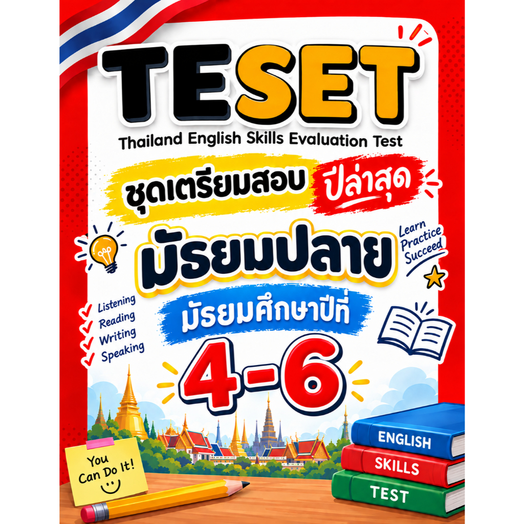 ข้อสอบ TESET ม.ปลาย (ม4-6) ล่าสุด 🚩2566-2569 🚩 มีเฉลยตัวเลือก การสอบแข่งขันทักษะภาษาอังกฤษระดับชาติ