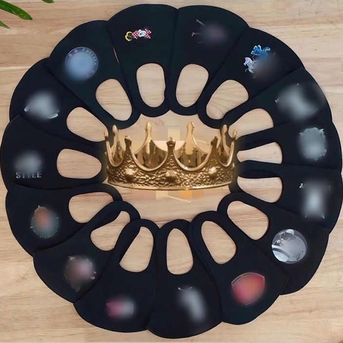 🔥หน้ากากสีดำแฟชั่นสำหรับเด็กและผู้ใหญ่ ป้องกันฝุ่น Mask with Printed Patern HKZ