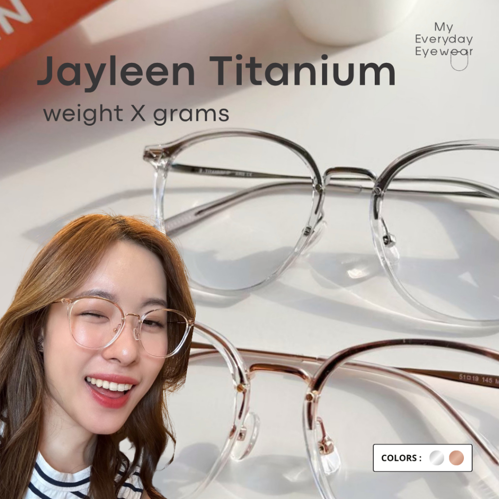 แว่นตาเกาหลีสั่งทำสายตาได้ฟรี รุ่น Jayleen beta titanium