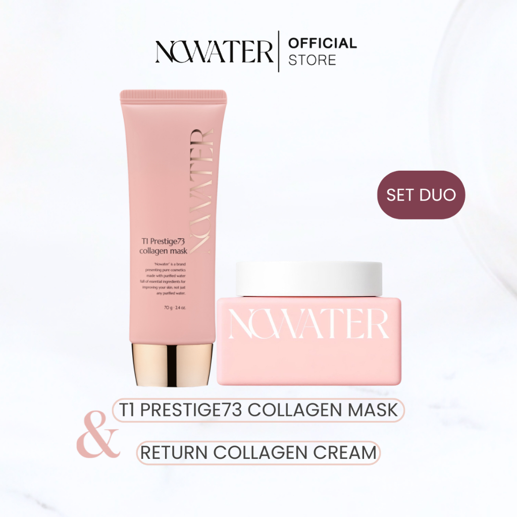 [SET DUO มาส์กชมพู + ครีม]NOWATER T1 PRESTIGE73 COLLAGEN MASK 70g.+ RETURN COLLAGEN CREAM 50g.