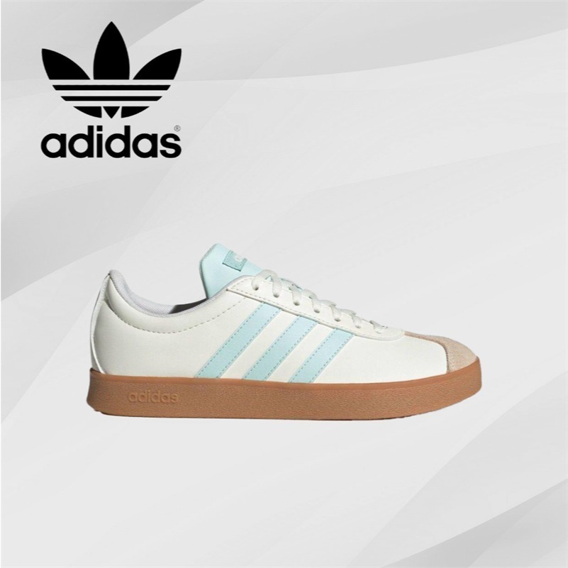 รองเท้าผ้าใบ Adidas VL Court Base สีขาว ของแท้ รหัสสินค้า JI1767 ดีไซน์เรียบง่าย สวมใส่สบาย
