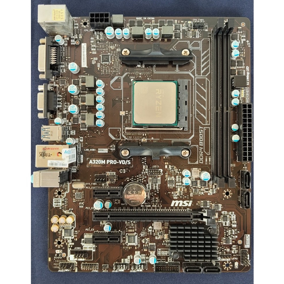 บอร์ด+ซีพียู  MSI A320M PRO VD/S + Ryzen 7 2700