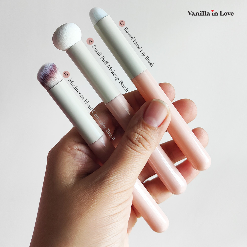 SB112 แปรงแต่งหน้า 3 ชิ้น 3-Piece Mini Makeup Brush & Sponge Set หัวฟองน้ำ แปรงคอนซีลเลอร์ แปรงทาปาก