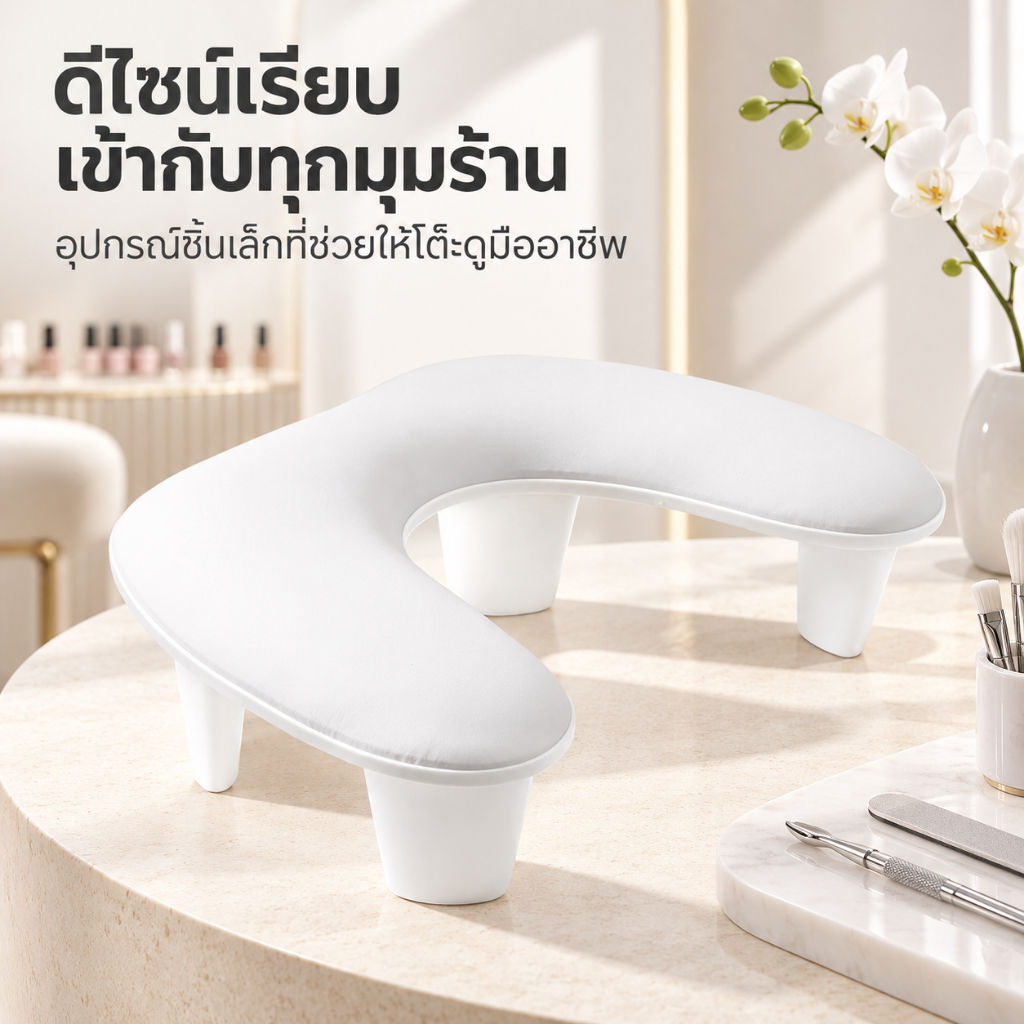 Haven Craft  หมอนรองมือทำเล็บ มีขารองรับ ปลอกหมอนถอดซักได้ สะดวกต่อการทำเล็บ อุปกรณ์ร้านทำเล็บ วางโค