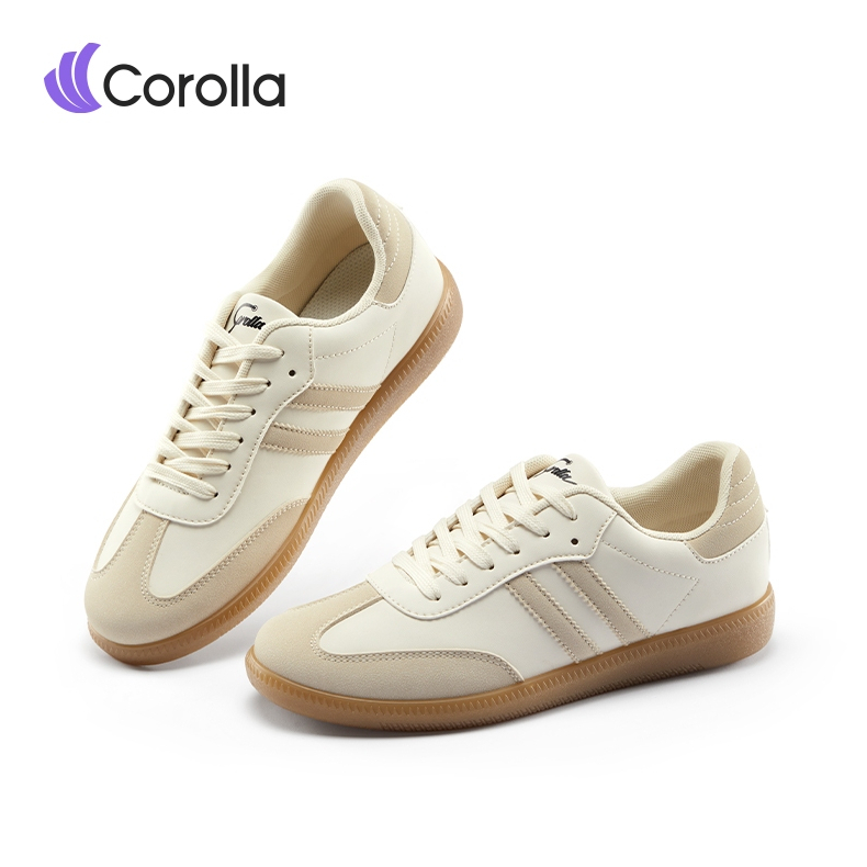 【มีไซส์ใหญ่】Corolla รองเท้าลำลองส้นแบน ดีไซน์เบสิค สำหรับผู้ชาย ผู้หญิง หนังต้านเชื้อแบคทีเรีย กันน้