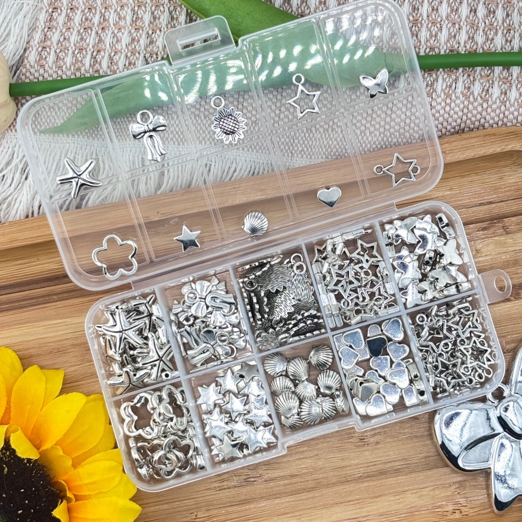 กล่องรวมจี้เงิน 10 ช่อง DIY