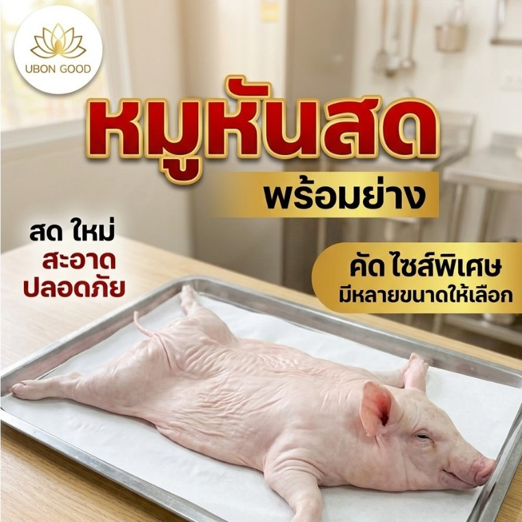 หมูหันสด หมูสด ส่งฟรีผ่านรถห้องเย็นถึงหน้าบ้าน 🐷