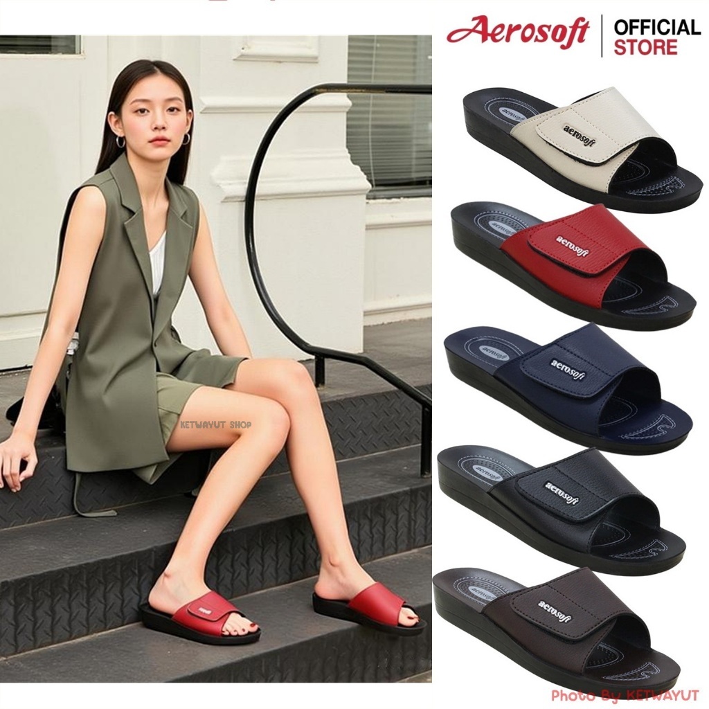 Aerosoft รองเท้าแตะผู้หญิง รองเท้าแตะแบบสวม ใส่สบาย Aerosoft LA2102