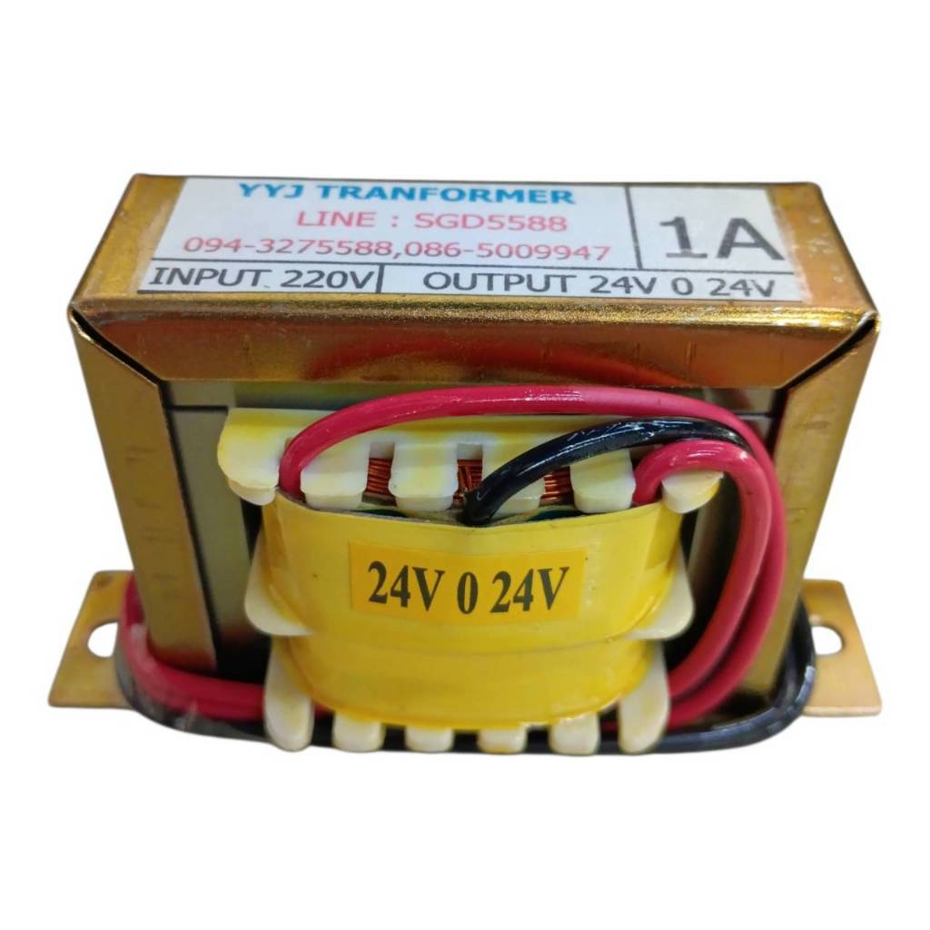 หม้อแปลง INPUT 220V  OUTPUT 24V 0 24V  (1A)