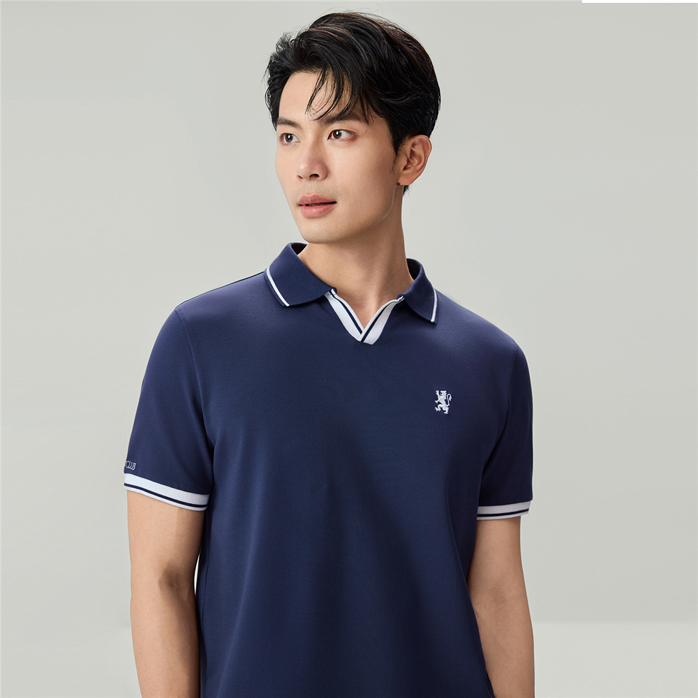 GIORDANO قميص بولو رجالي قطن بياقة V — صورة 3