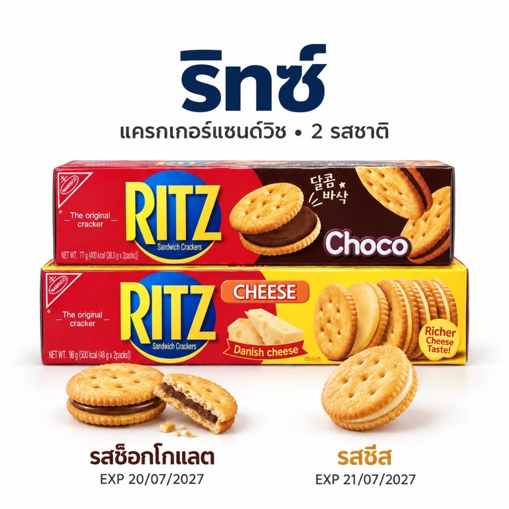 [EXP.07.2027] Korean Ritz Cracker Sandwich 77g/96g แซนด์วิชแครกเกอร์ริทซ์สไตล์เกาหลี