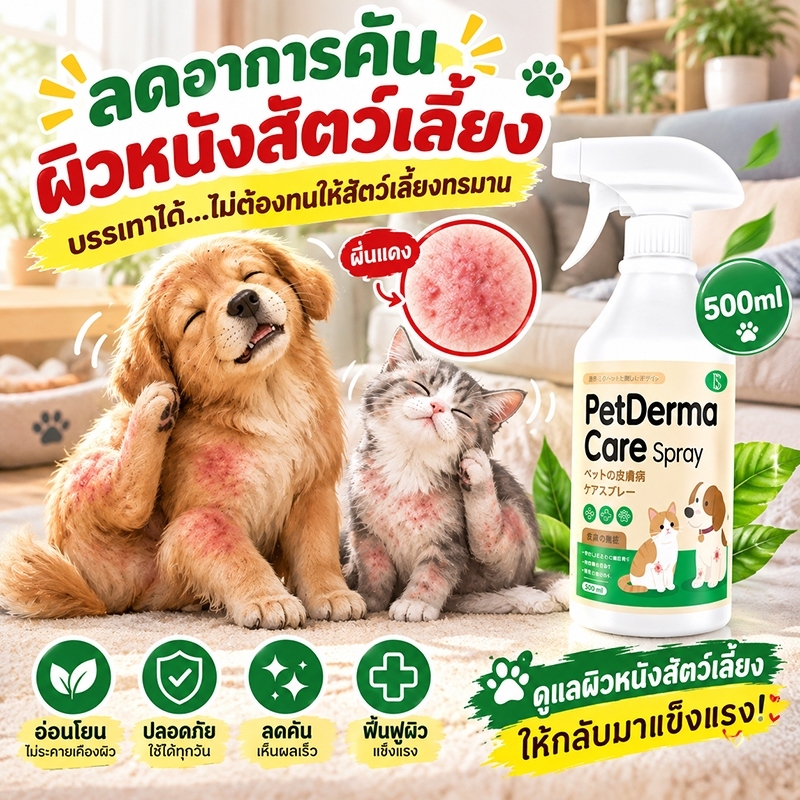 เห็นผลไว สเปรย์เชื้อราแมว สเปรย์นาโนแมว สเปรย์นาโนรักษาแผลสัตว์เลี้ยง สุนัขแมว 510ml