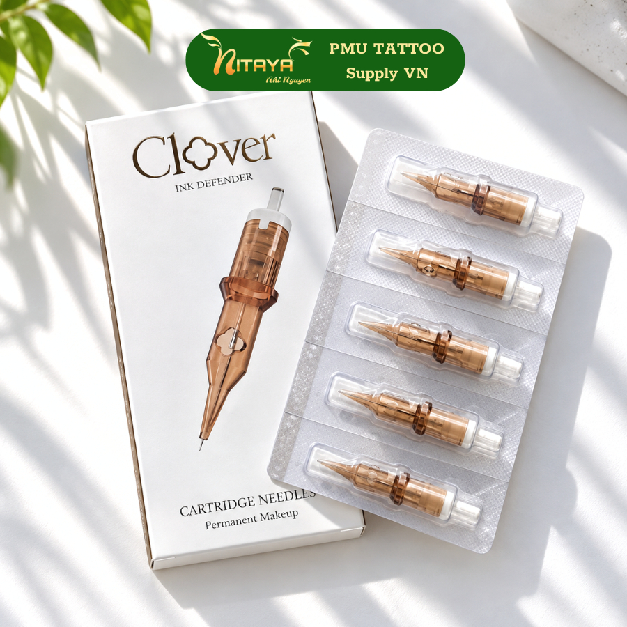 เข็มสัก POPU Clover เข็มคาร์ทริดจ์คุณภาพ สำหรับสักคิ้ว–ปาก–ตา ใช้กับหัวเครื่อง Hawk